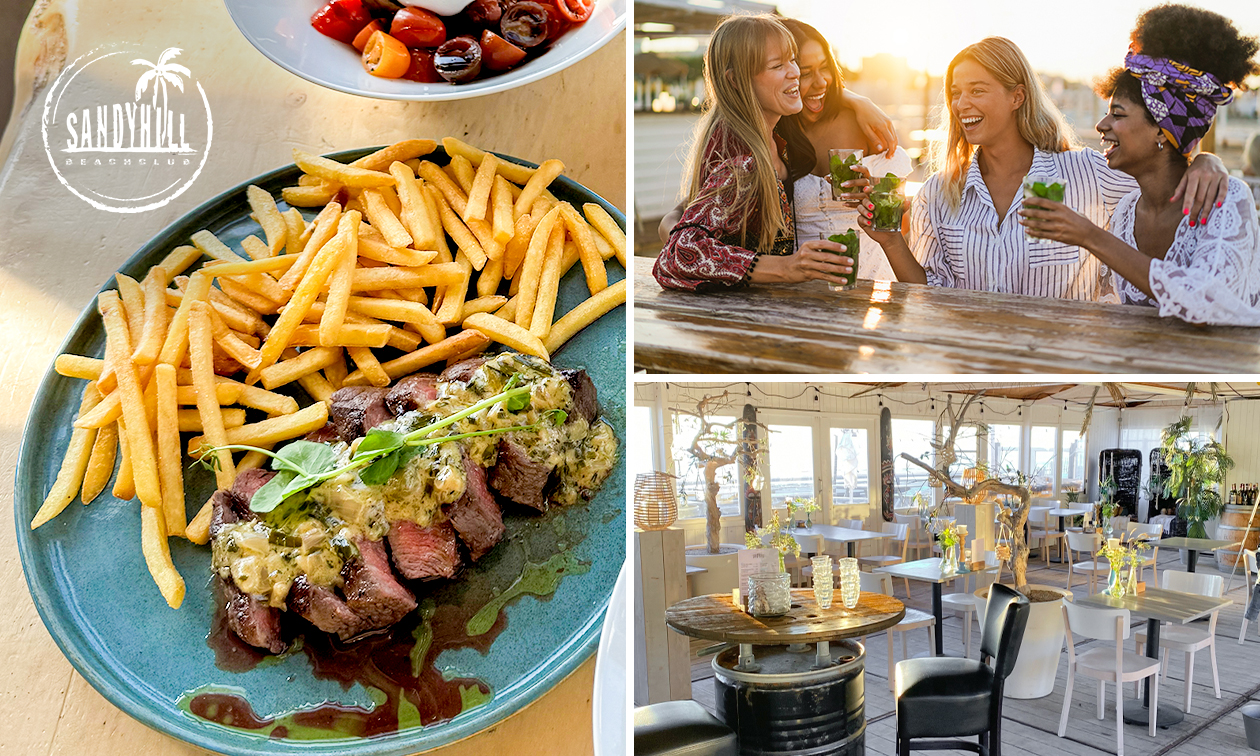 3-gangendiner à la carte bij Beachclub Sandy Hill aan het strand van Zandvoort