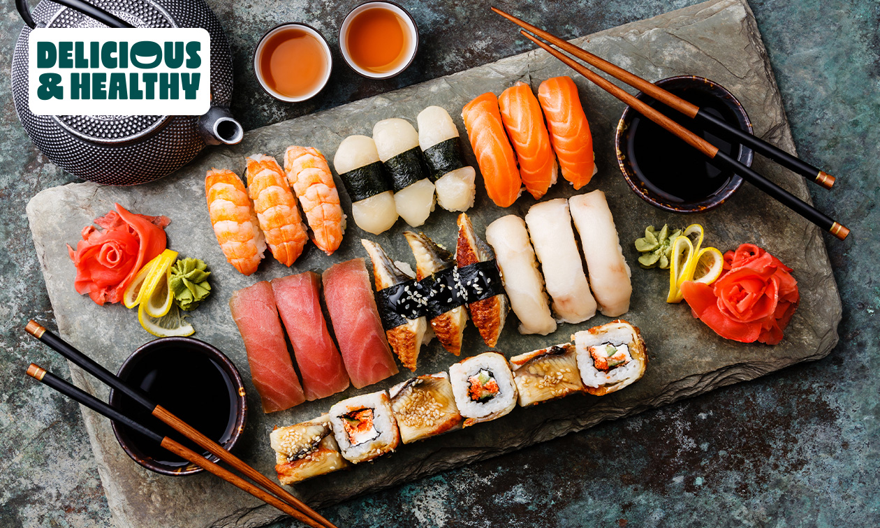 Sushibox (32 of 56 stuks) voor afhaal of thuisbezorgd bij Delicious and Healthy