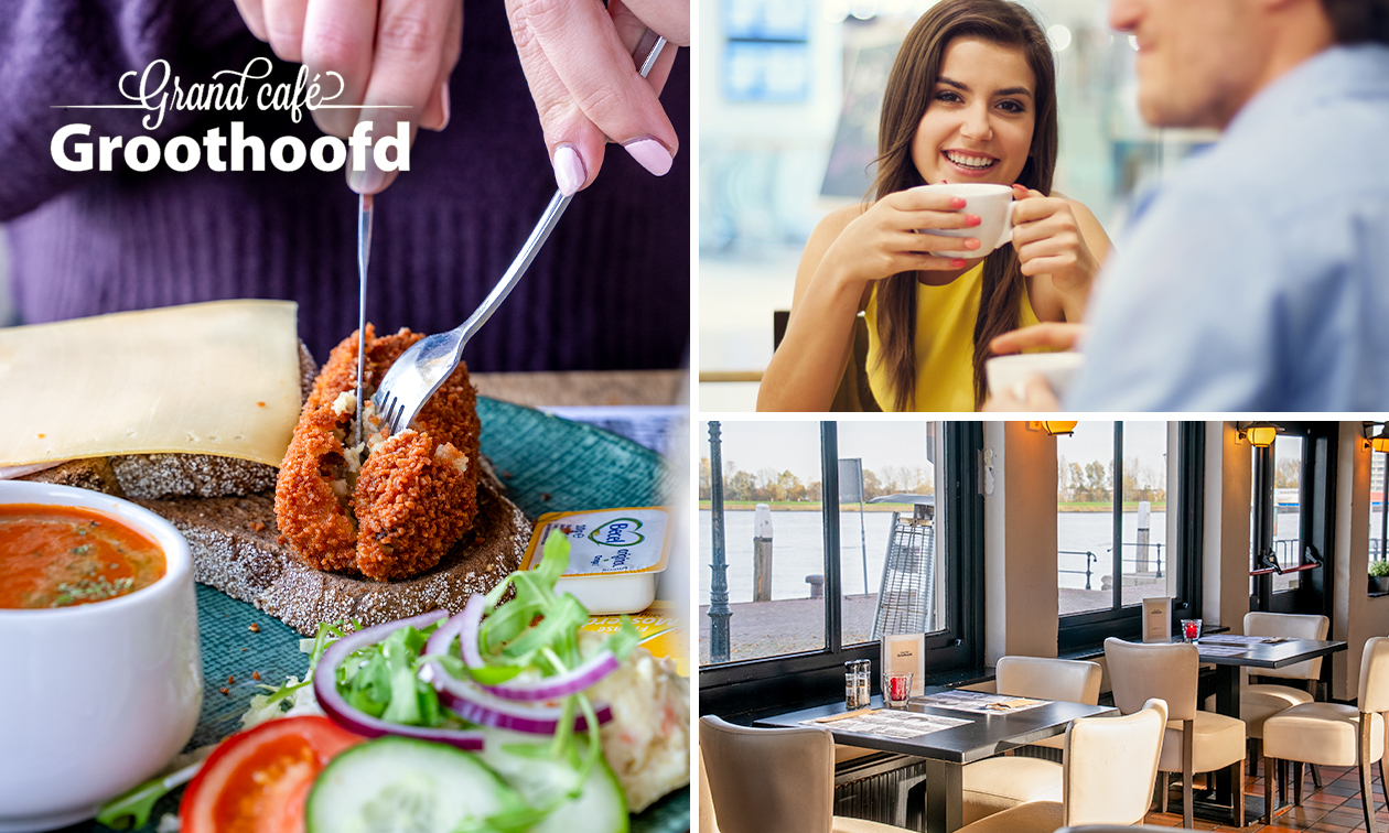 12-uurtje of 2-gangenlunch à la carte bij Grandcafé Groothoofd