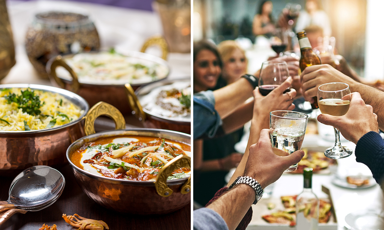 3-gangendiner à la carte bij Jaipur of India