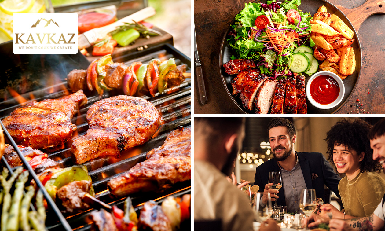 Barbecue-mixdiner incl. bijgerecht of 3-gangen keuzediner bij Kavkaz Leiden