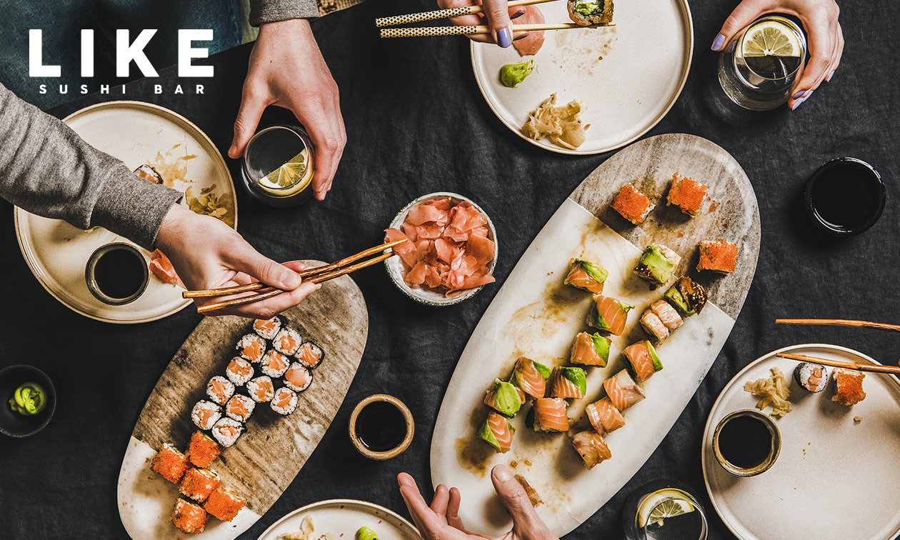 Sushibox voor afhaal (24, 48 of 72 stuks) bij LIKE Sushi Bar