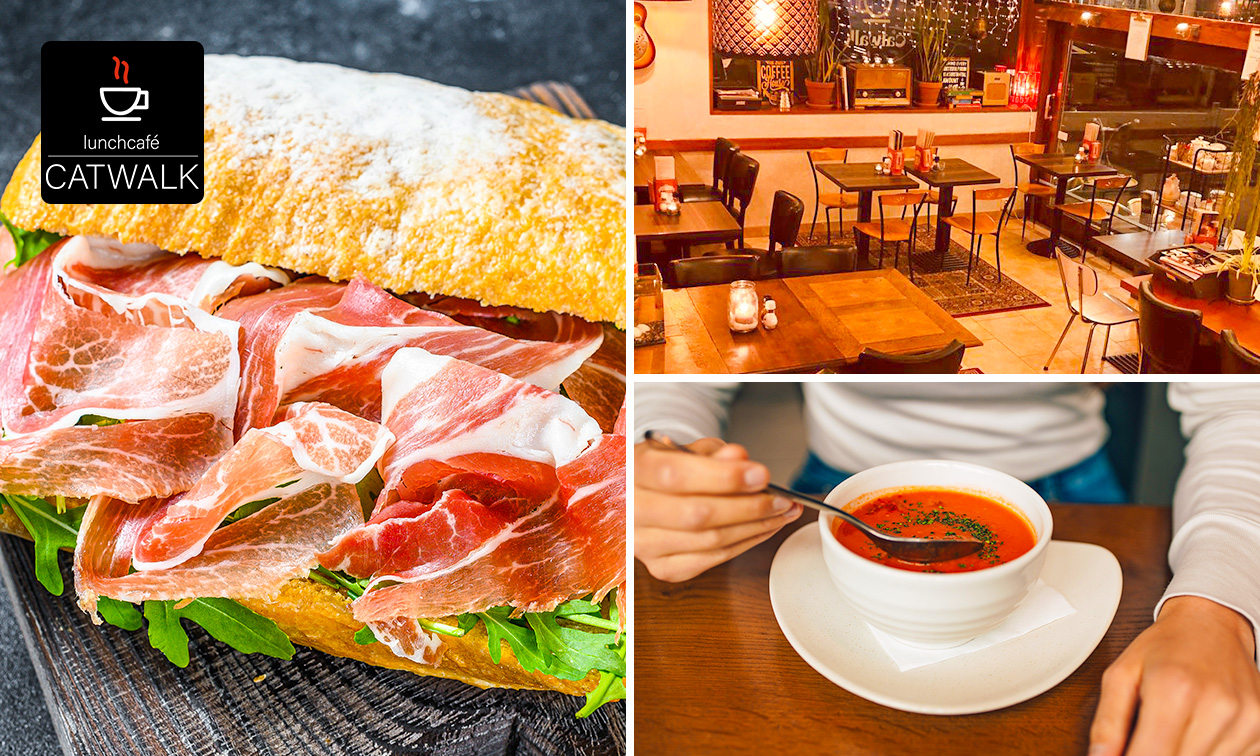 2-gangen keuzelunch bij Lunchcafé De Catwalk in hartje Leiden