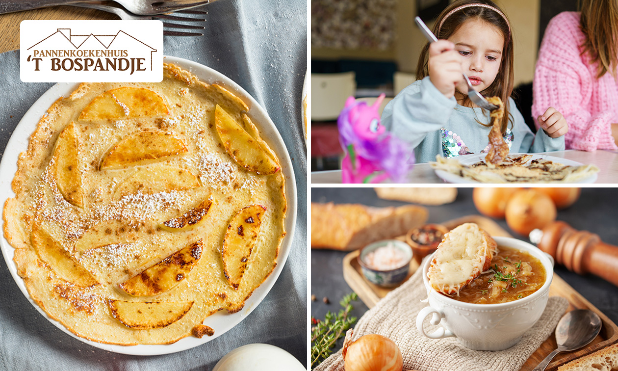 2- of 3-gangen keuzediner bij Pannenkoekenhuis ‘t Bospandje