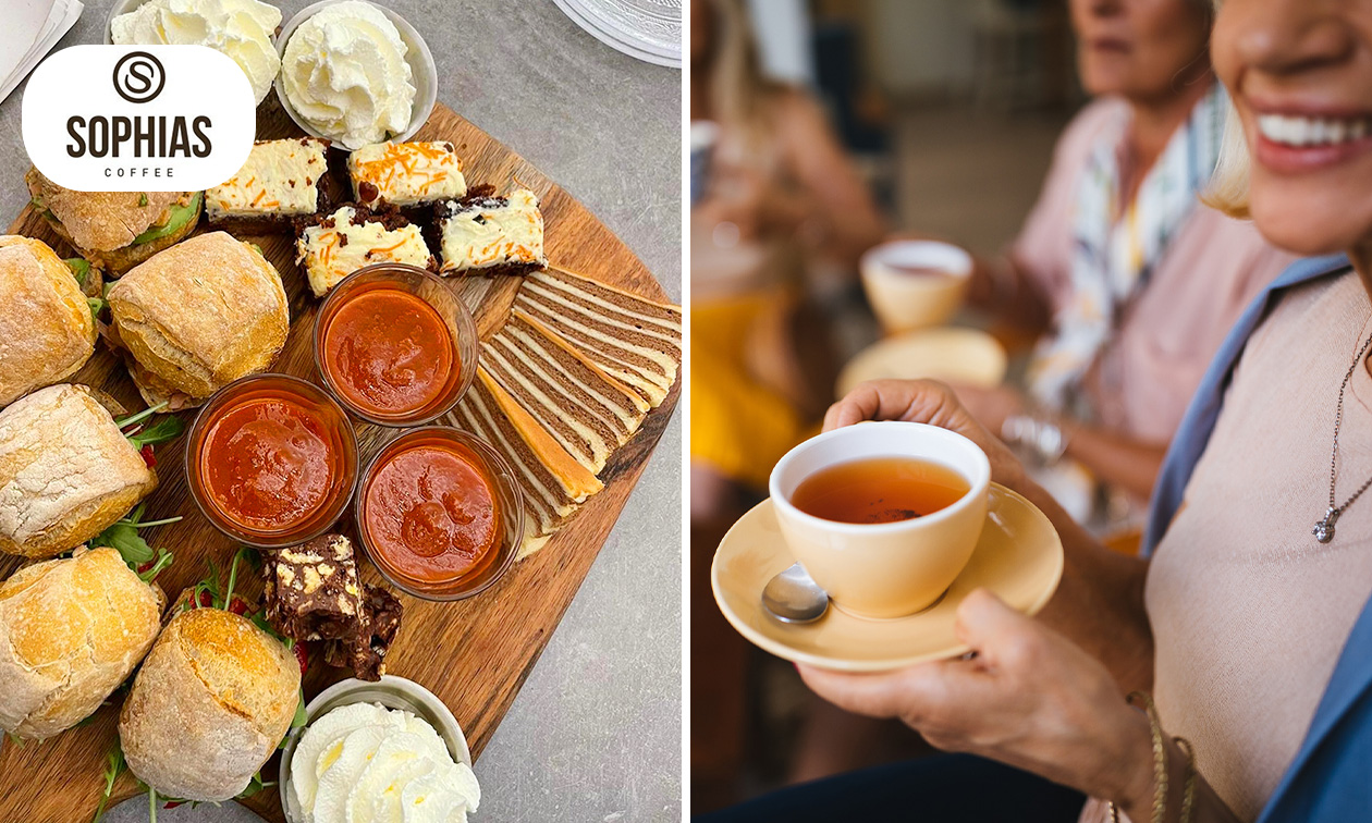 High tea inclusief onbeperkt verse thee (1,5 uur) bij Sophias Coffee